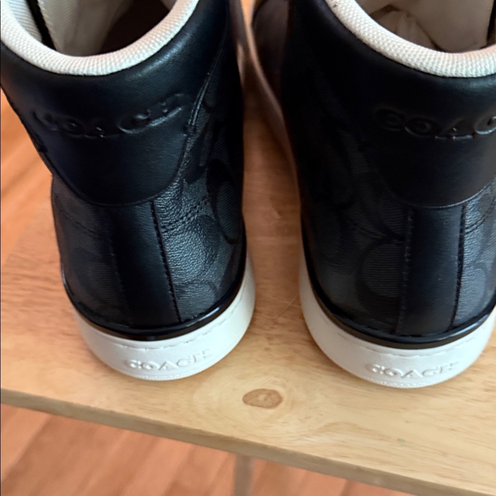 Coach Black and White Monogram Athletic Shoes - Picture 4 of 7